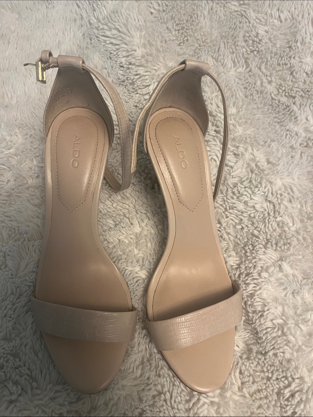 ALDO Blush Beige Open-Toe Ankle Strap Heels